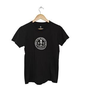 Sierra Club Black Graphic Tee Seal Logo Organic Cotton T-Shirt Medium